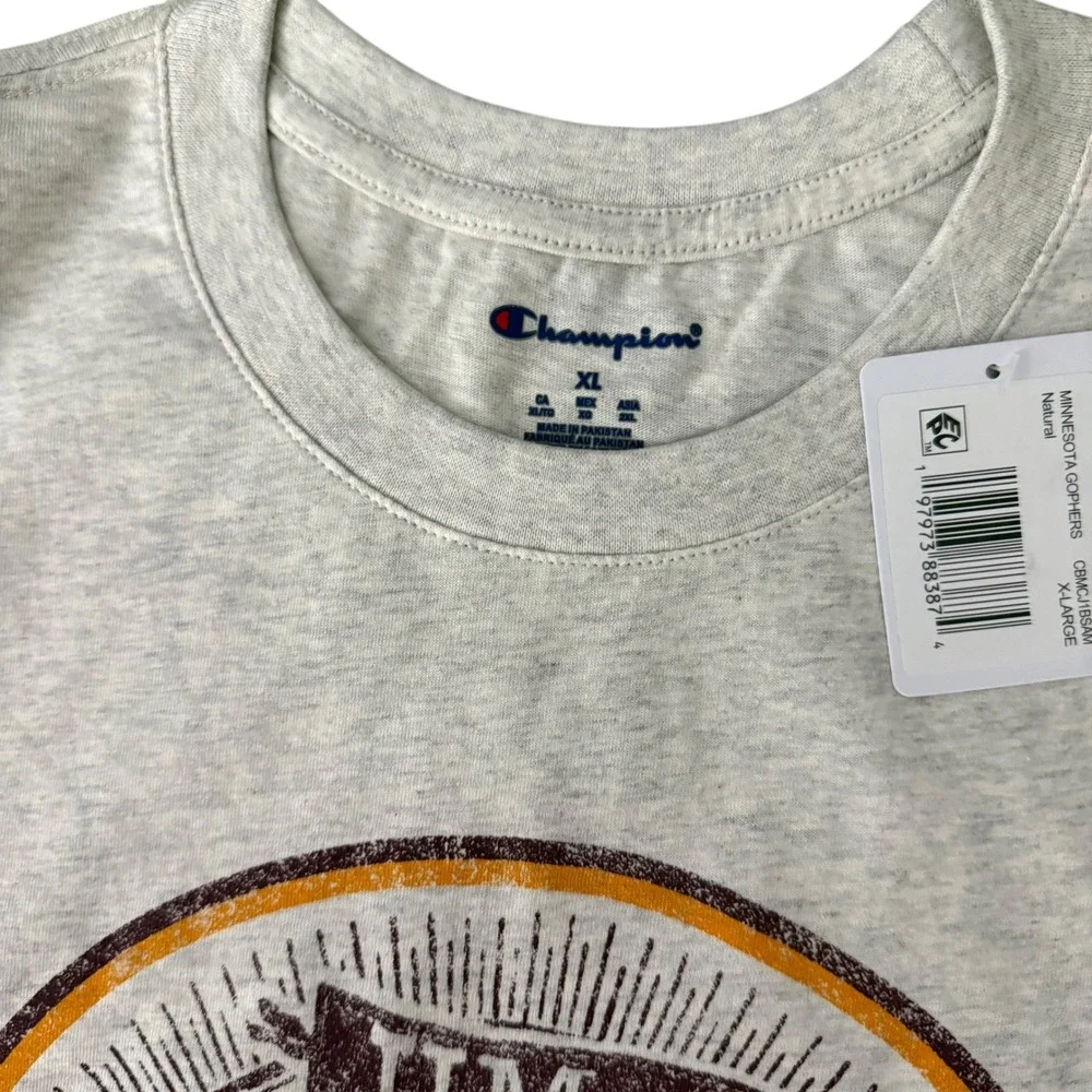 NWT Champion Minnesota Golden Gophers T-Shirt Unisex XL Extra Large Gray Tee - Picture 9 of 11